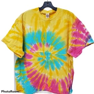 100% Cotton Tie Dye Short Sleeve T-shirt Tee